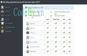 Hệ thống xếp lịch học tín chỉ cho sinh viên CNTT trên PHP & MySQL