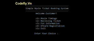 Hệ thống đặt vé xem phim đơn giản trong C++ với mã nguồn