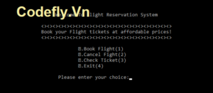 Hệ thống đặt chỗ chuyến bay bằng C ++ với mã nguồn