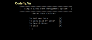 Hệ thống quản lý ngân hàng máu đơn giản trong C++ với mã nguồn